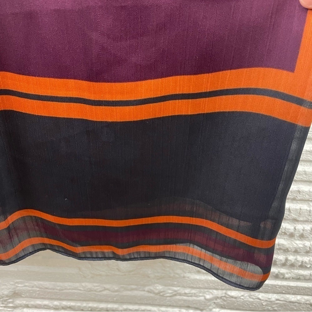 Max Studio London Sleeveless Midi Dress Silky Flowy V-Neck Multi Color Stripe S - Picture 7 of 16